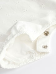 White Broderie Baby Wrap Romper (0mths-3yrs) - Image 7 of 7