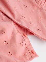 Pink Broderie Baby Wrap Romper (0mths-3yrs) - Image 10 of 11