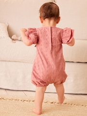 Pink Broderie Baby Wrap Romper (0mths-3yrs) - Image 2 of 11