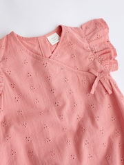 Pink Broderie Baby Wrap Romper (0mths-3yrs) - Image 8 of 11