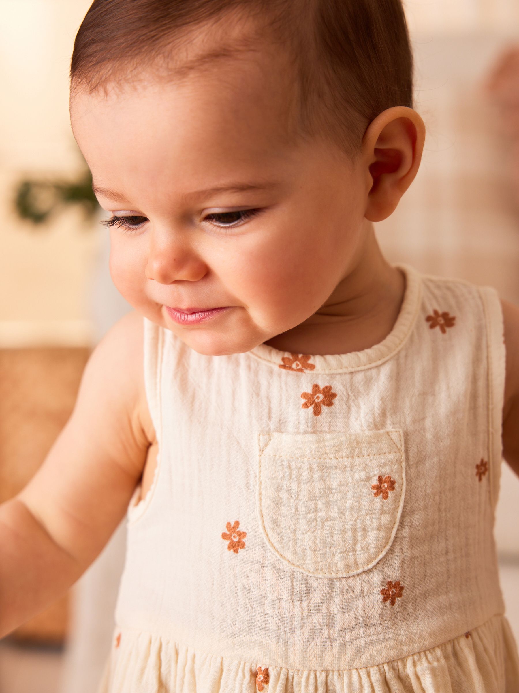 Buy Beige Floral Embroidery Baby Bloomer Romper (0mths-3yrs