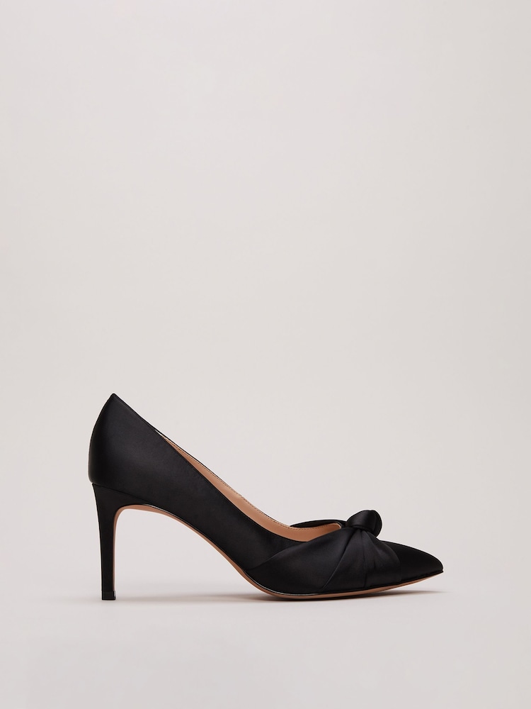 Phase Eight Black Satin Court Heels - Image 1 of 7