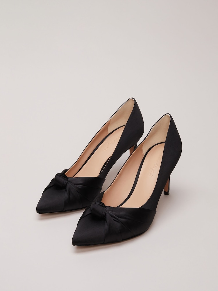 Phase Eight Black Satin Court Heels - Image 2 of 7