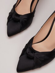 Phase Eight Black Satin Court Heels - Image 3 of 7