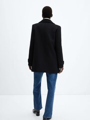 Mango Black Proa Coat with Jewel Buttons - Image 2 of 7