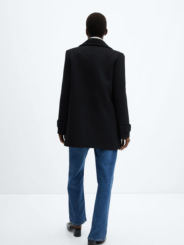 Mango Black Proa Coat with Jewel Buttons - Image 2 of 7