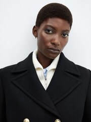 Mango Black Proa Coat with Jewel Buttons - Image 4 of 7