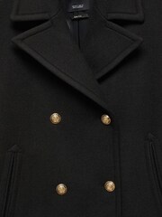 Mango Black Proa Coat with Jewel Buttons - Image 7 of 7