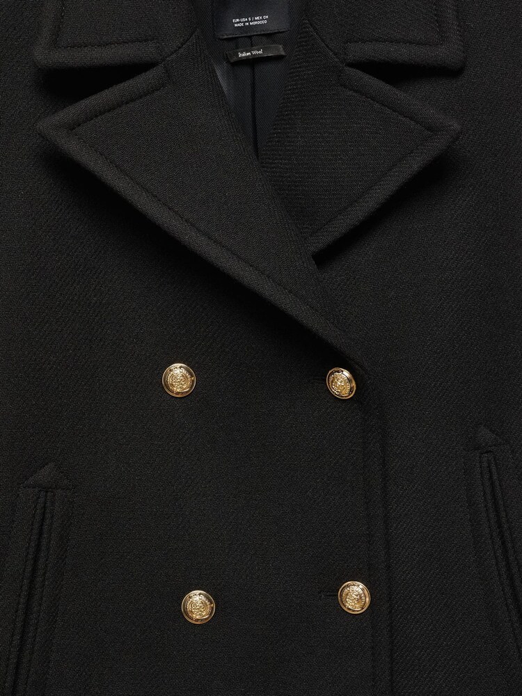 Mango Black Proa Coat with Jewel Buttons - Image 7 of 7
