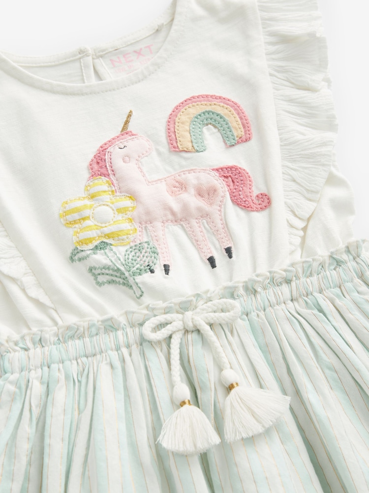 Blue Unicorn Frill Dress (3mths-7yrs) - Image 6 of 6