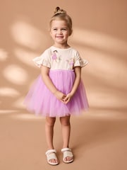 Bright Pink/White Mesh Dress (3mths-7yrs) - Image 2 of 8