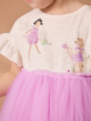 Bright Pink/White Mesh Dress (3mths-7yrs) - Image 5 of 8
