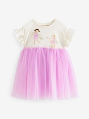 Bright Pink/White Mesh Dress (3mths-7yrs) - Image 6 of 8