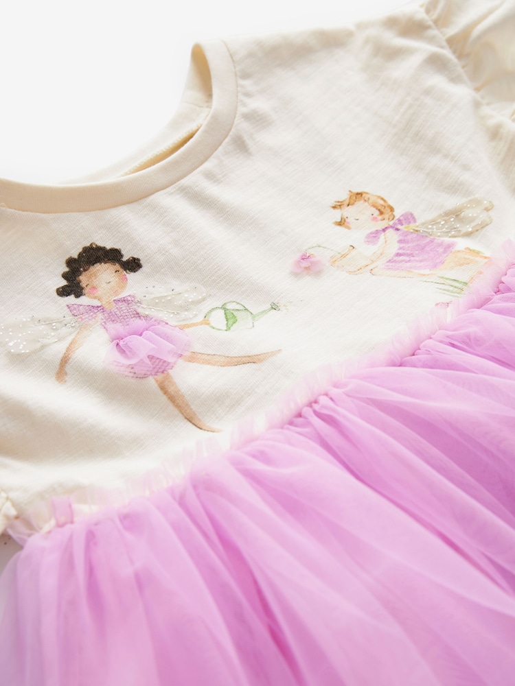 Bright Pink/White Mesh Dress (3mths-7yrs) - Image 8 of 8