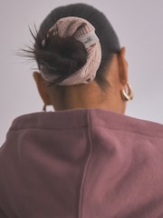 self. Pink Waffle Textured Scrunchie 2 Pack - Image 2 of 5
