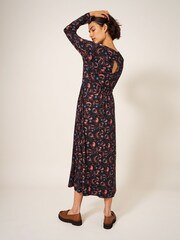 White Stuff Billie EcoVero Jersey Black Dress - Image 2 of 4