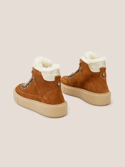 White Stuff Natural Suede Shearling Hiker Boots - Image 5 of 8