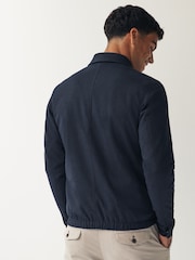 Navy Smart Textured Blouson Jacket - Image 3 of 10