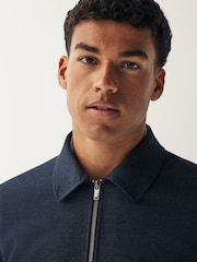 Navy Smart Textured Blouson Jacket - Image 4 of 10
