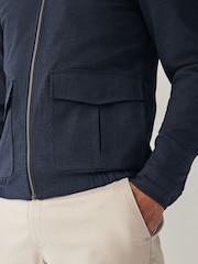 Navy Smart Textured Blouson Jacket - Image 5 of 10