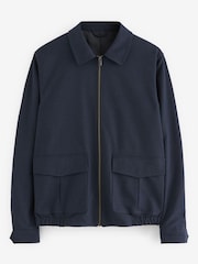 Navy Smart Textured Blouson Jacket - Image 7 of 10