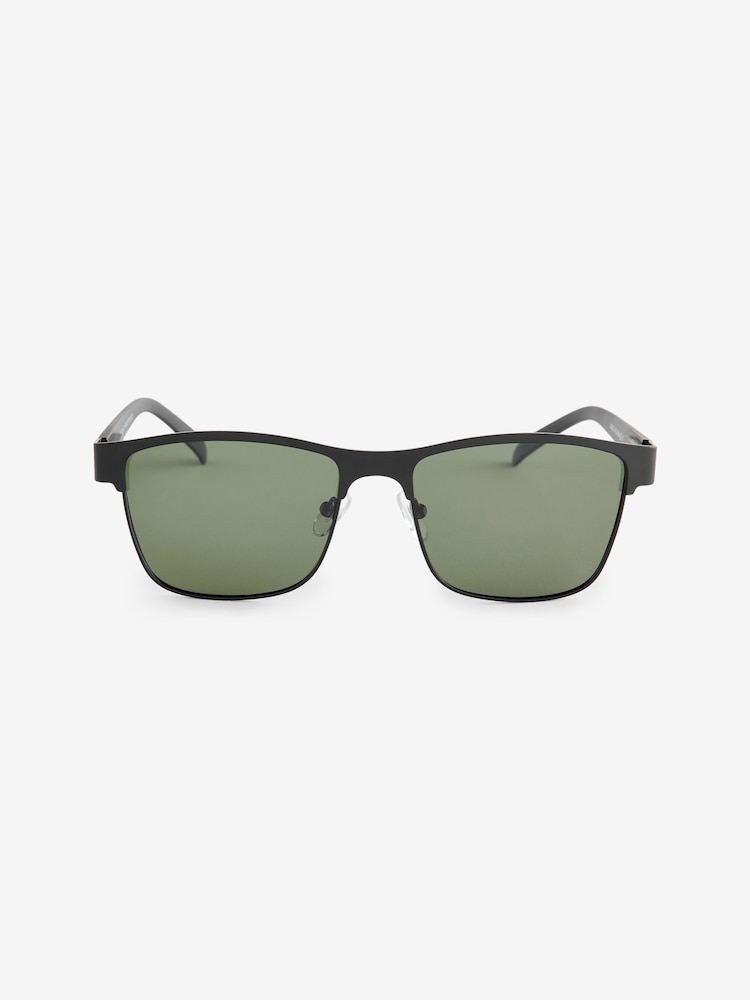 Black and Green Clubmaster Polarised Sunglasses - Image 3 of 5