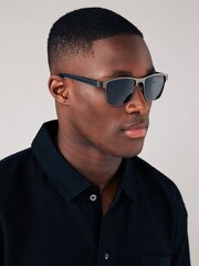 Black Mirror Clubmaster Polarised Sunglasses - Image 1 of 6