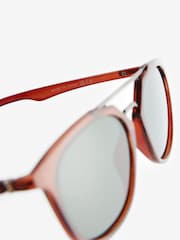 Brown Amber Round Brown Bar Sunglasses - Image 5 of 5