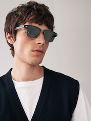 Black & Black Clubmaster Polarised Sunglasses - Image 1 of 5