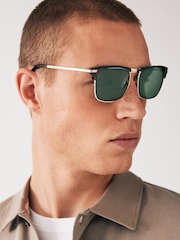 Schildpatt, Braun - N Logo Clubmaster Polarised Sunglasses - Bild 2 von 6