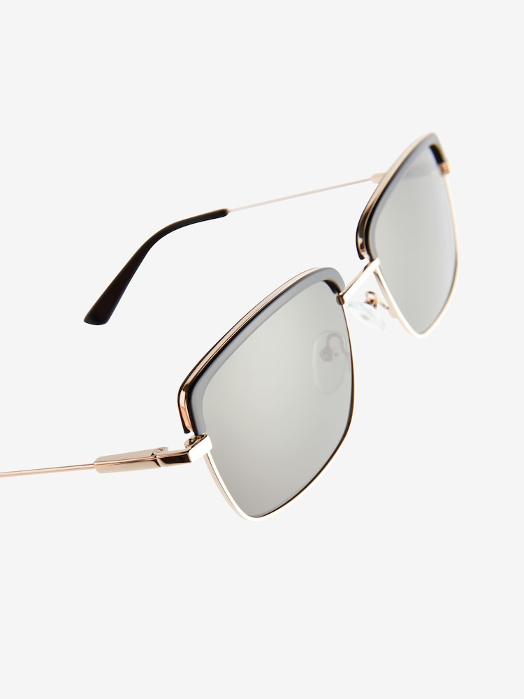 Black and Gold Clubmaster Polarised Sunglasses - Image 4 of 4