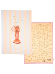 Yvonne Ellen Set of 2 100% Cotton Lobster Tea Towel - Image 2 of 4