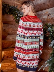 Threadbare Red Bow Christmas Jumper Dress - Image 2 of 3