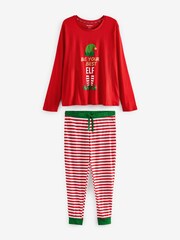 Threadbare Red Cane Cotton Long Sleeve Christmas Pyjama Set - Image 6 of 8
