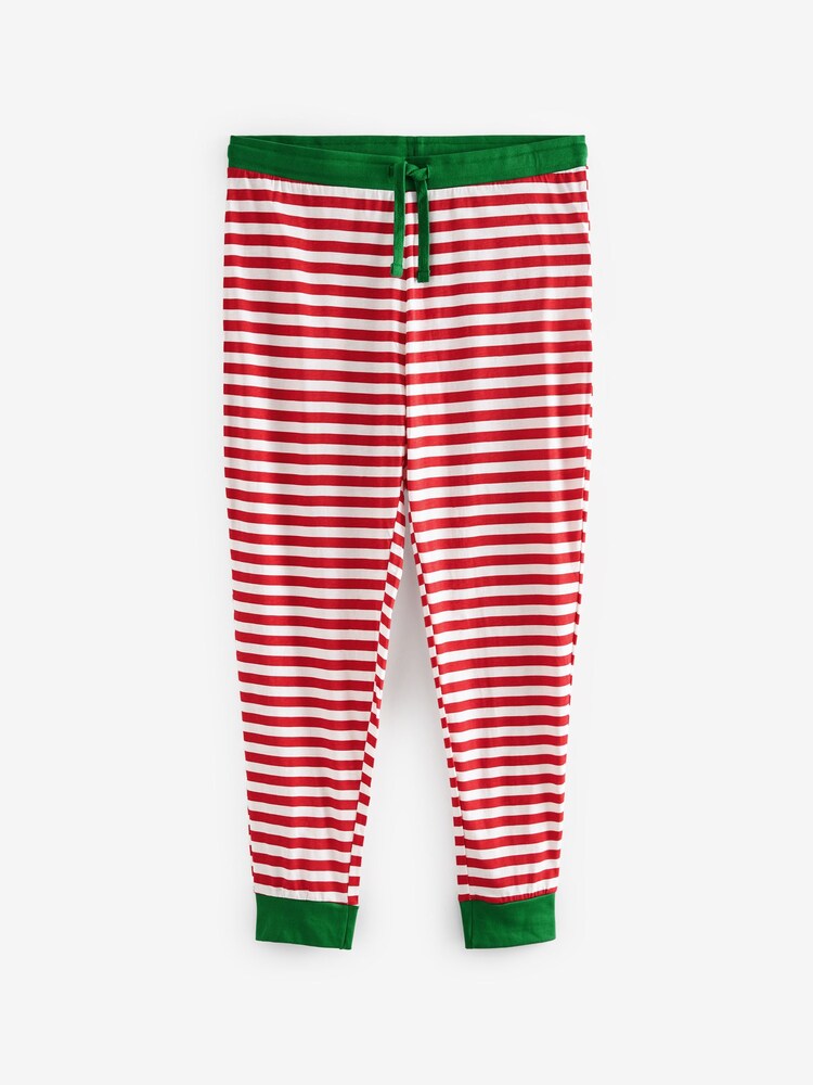 Threadbare Red Cane Cotton Long Sleeve Christmas Pyjama Set - Image 8 of 8