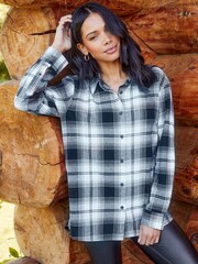Threadbare Black 100% Cotton Long Sleeve Check Shirt - Image 1 of 5