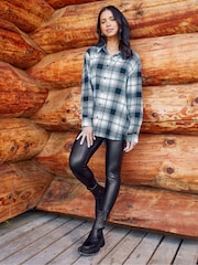 Threadbare Black 100% Cotton Long Sleeve Check Shirt - Image 3 of 5