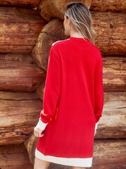 Threadbare Red Christmas Jumper Dress - Image 2 of 5