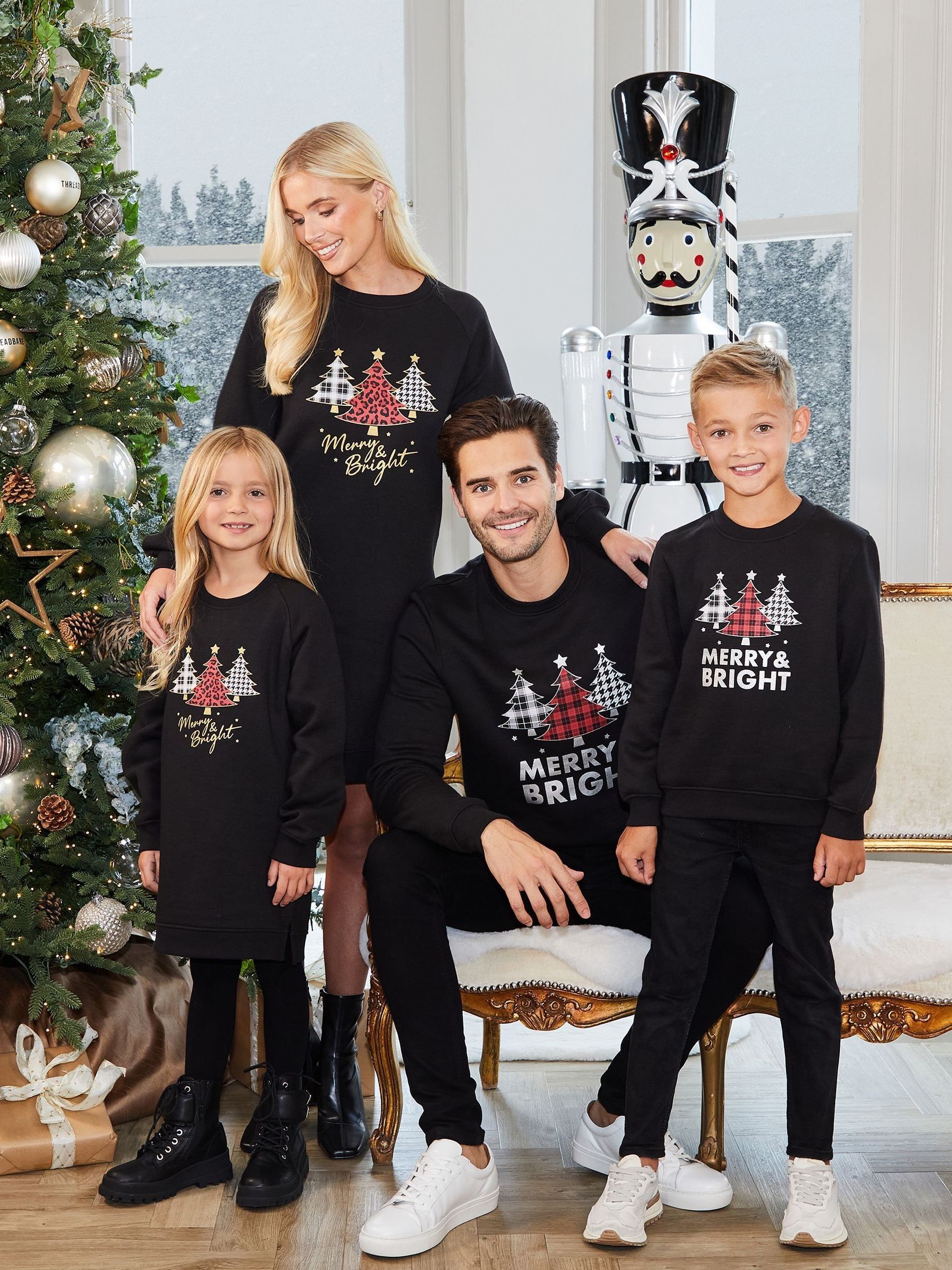 Buy Threadbare Black Christmas Longline Jumper from Next United Arab Emirates