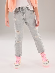 Серый - Джинсы Distressed Mom 100% Cotton (3-16лет) - Изображение 1 из 7