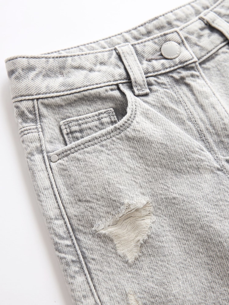 Серый - Джинсы Distressed Mom 100% Cotton (3-16лет) - Изображение 7 из 7