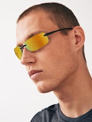 Black Sport Rimless Sunglasses - Image 1 of 5