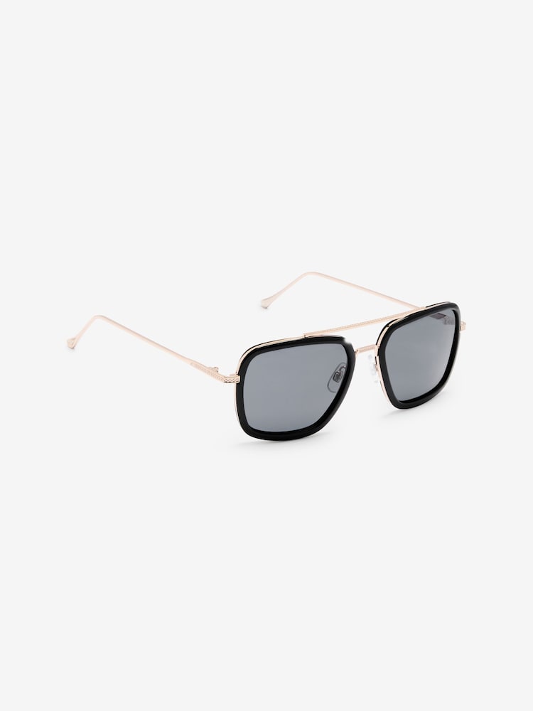 Black/Gold Navigator Polarised Sunglasses - Image 2 of 4