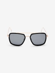 Black/Gold Navigator Polarised Sunglasses - Image 3 of 4