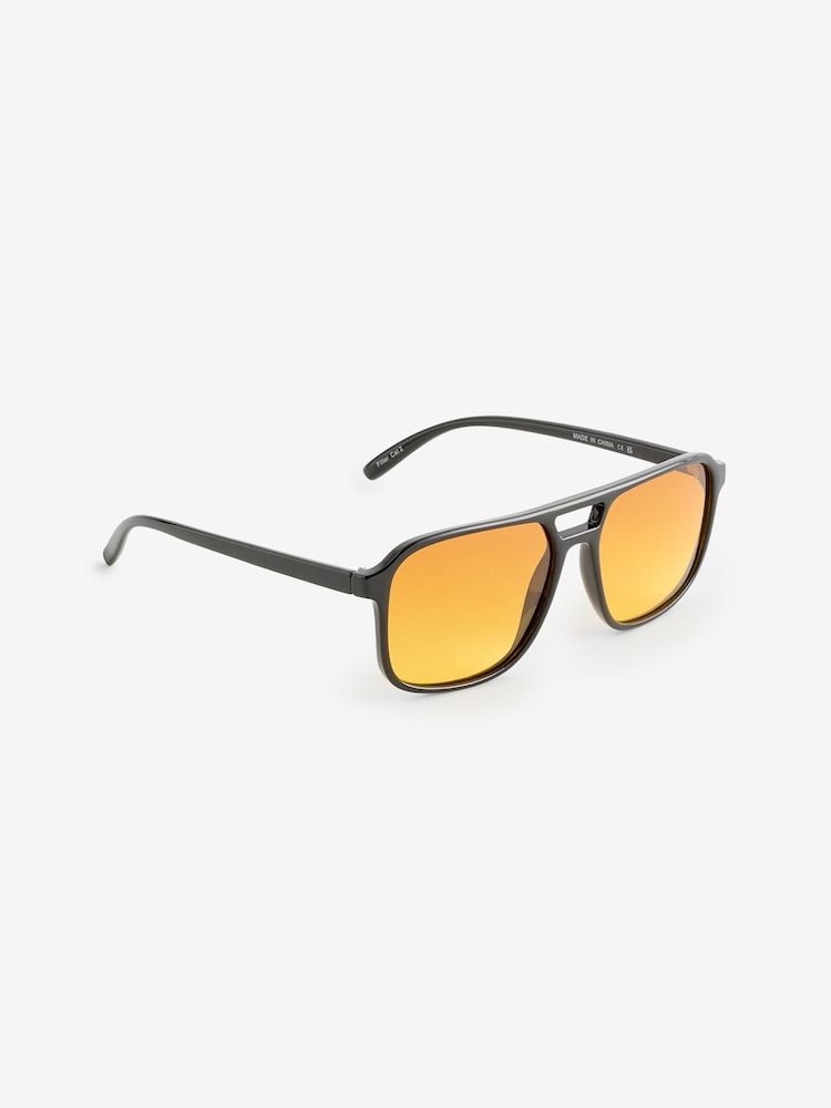 Black/Yellow Navigator Polarised Sunglasses - Image 1 of 2