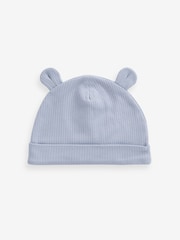 Neutral Baby Bear Ear Beanie 100% Cotton Hats 3 Pack (0mths-2yrs) - Image 4 of 5