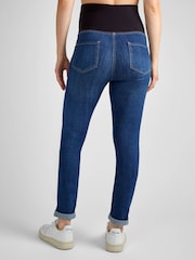 JoJo Maman Bébé Dark Vintage Blue Super Skinny Maternity Denim Jeans - Image 2 of 4