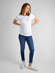 JoJo Maman Bébé Dark Vintage Blue Super Skinny Maternity Denim Jeans - Image 3 of 4
