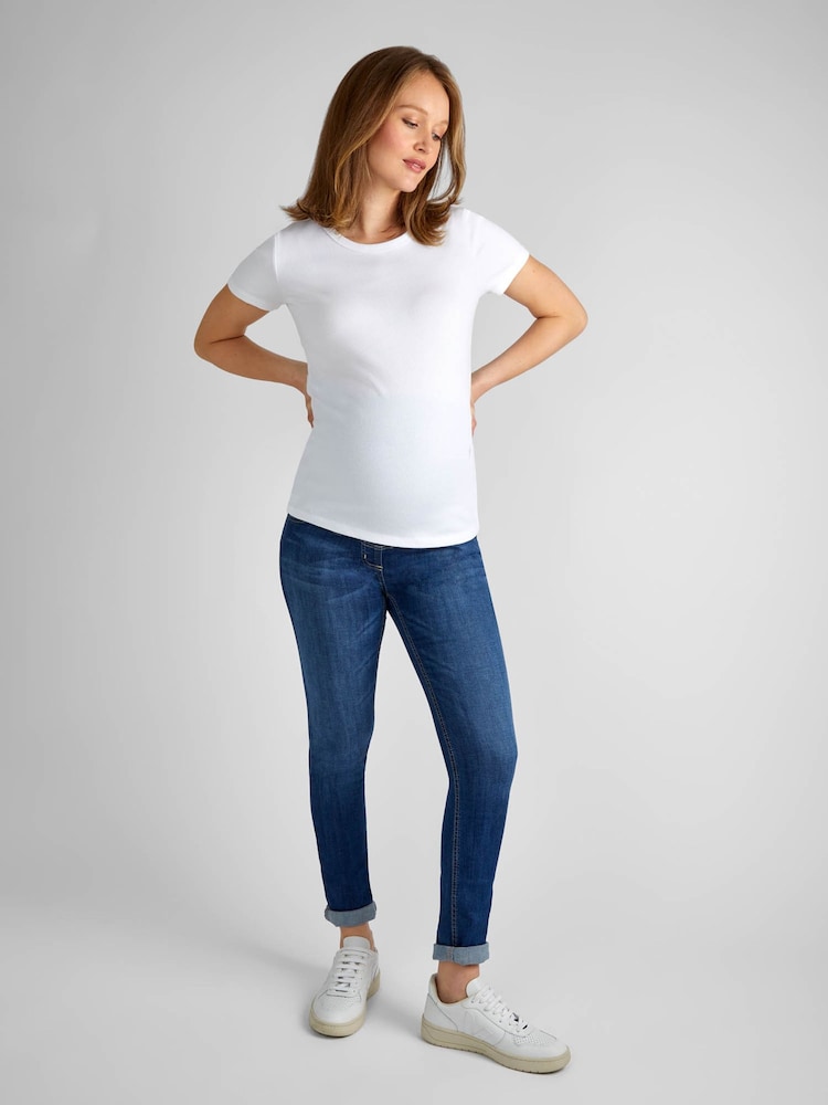 Bleu vintage foncé - JoJo Maman Bébé Super Skinny Maternity Denim Jeans - Image 3 of 4