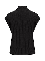 Negro - Camiseta de tirantes Kady corta acanalada de punto de Pour Moi - Imagen 4 de 4